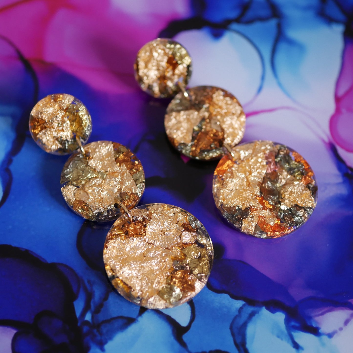 Tiered Metallic Foil Earrings