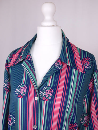 70s Striped Floral Shirt