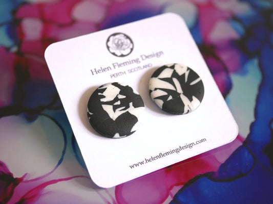 Large Black and White Abstract Studs