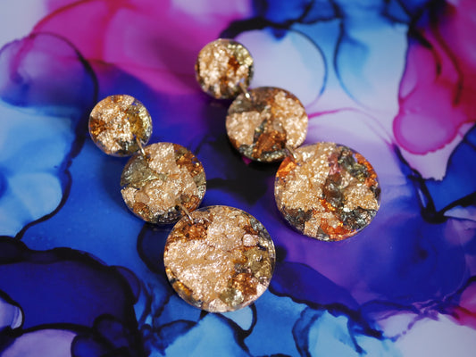 Tiered Metallic Foil Earrings