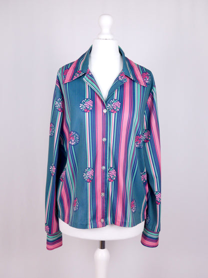 70s Striped Floral Shirt