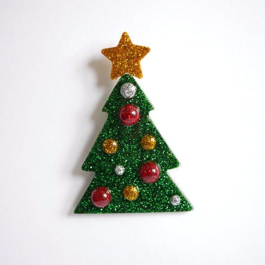 Sparkly Christmas Tree Brooch